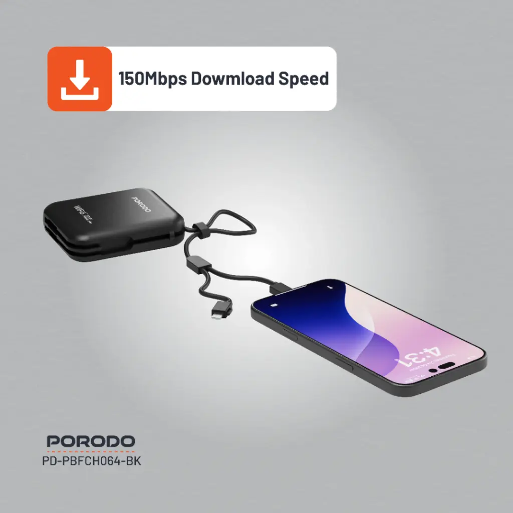 فروشگاه آنلاین نخلینو   - پاوربانک 10000mAhو مودم جیبی LTE پرودو مدل Pocket Router